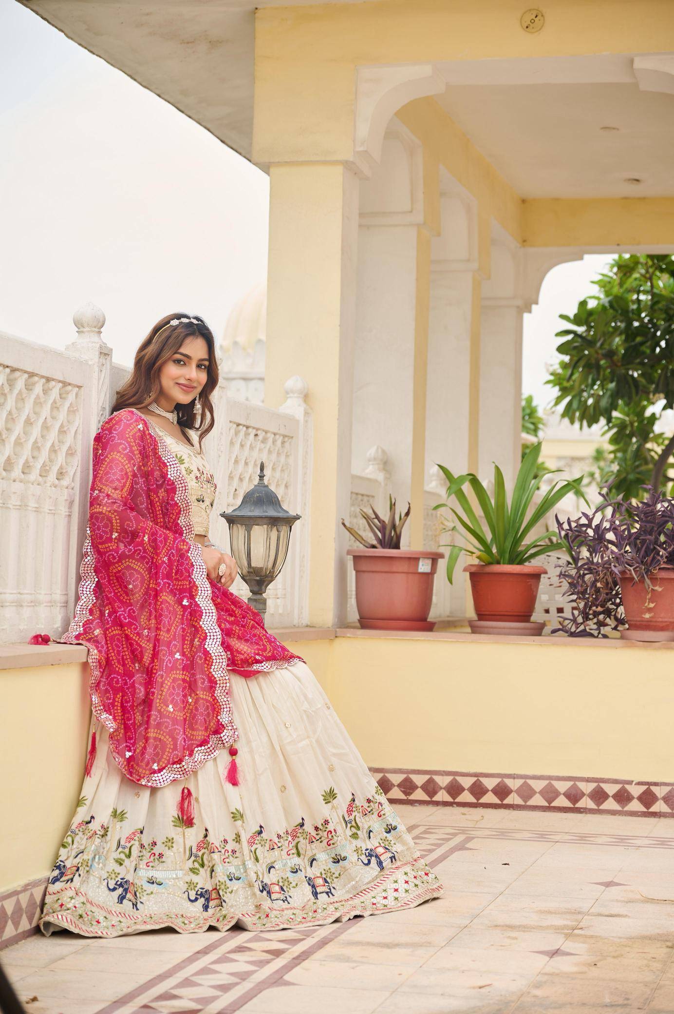 Ram-143 Tissue silk Pink Lehenga choli exporters in Pune